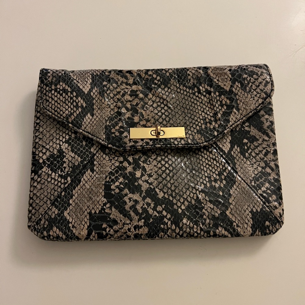 Snake skin clutch Banana Republic